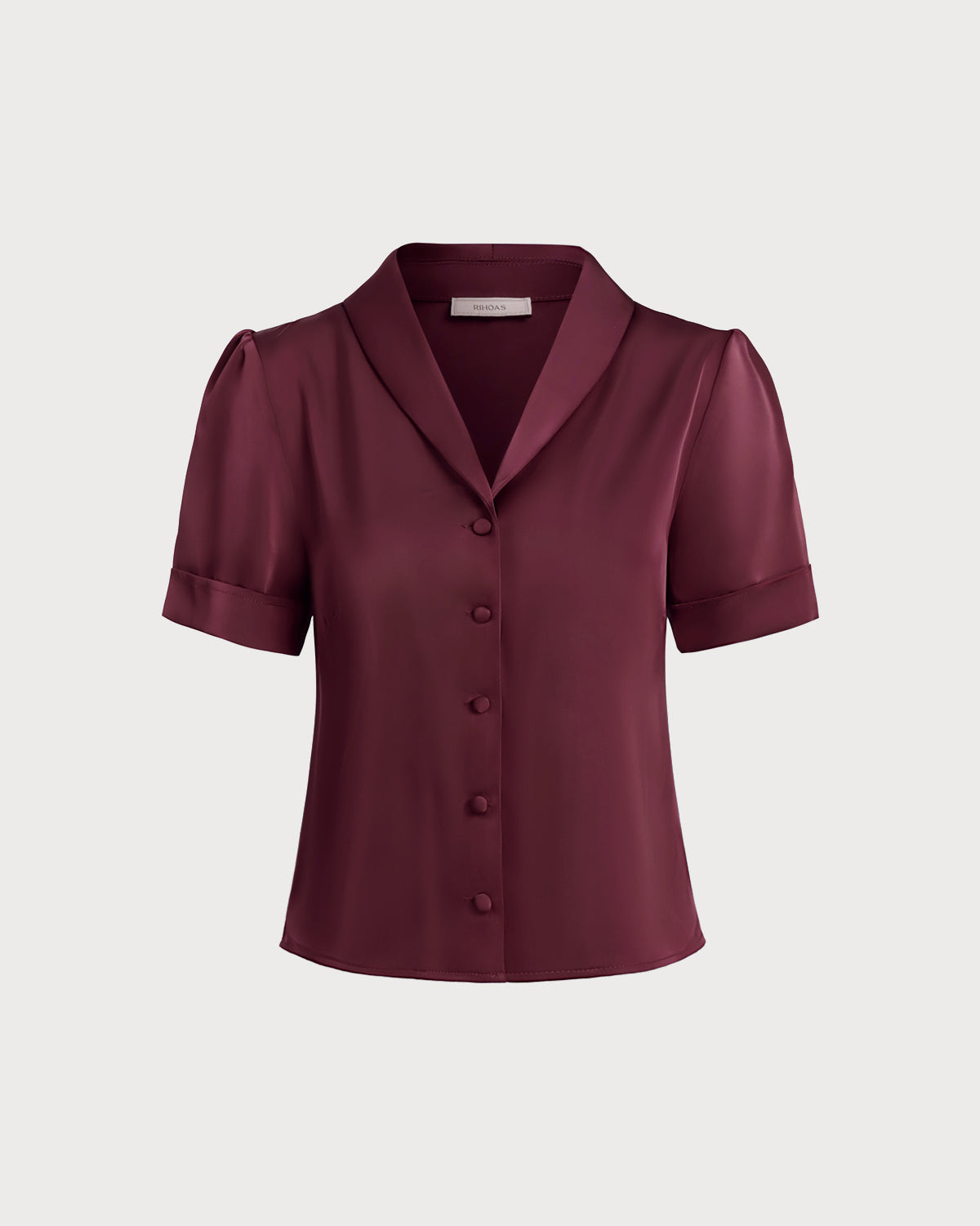 Wine Red Satin Blouse