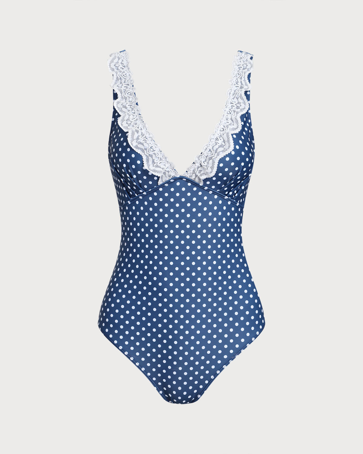 Blue Polka Dot One-Piece Swimsuit