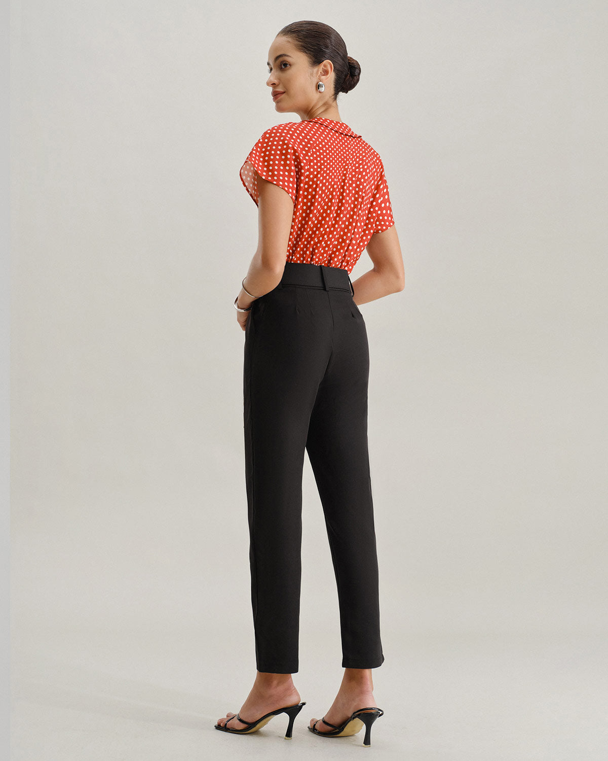 Red Polka Dot Button Blouse