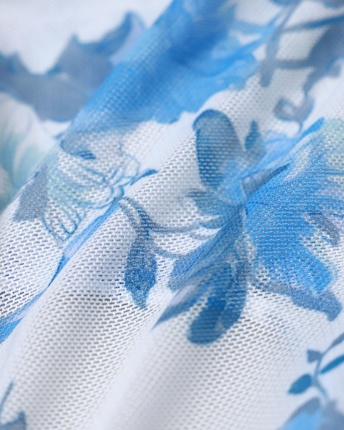 Blue Floral Ruffled Tankini Swimsuit