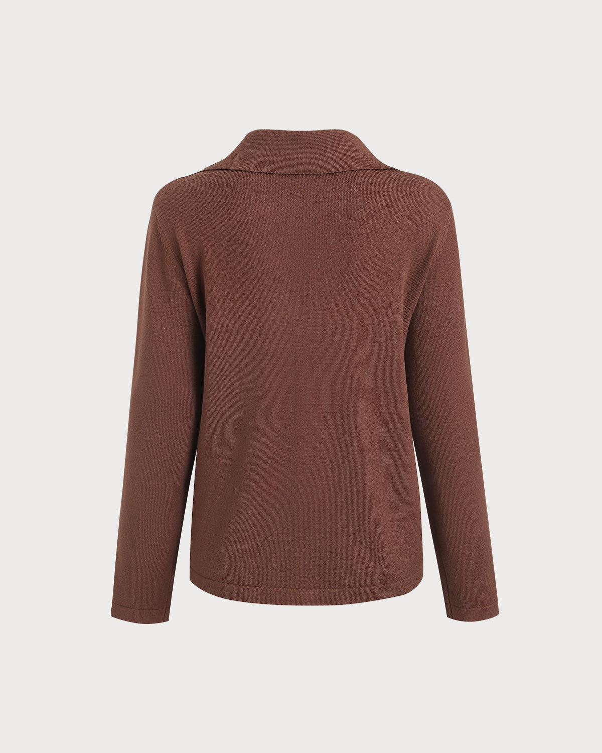 Brown Collared Knit Tee