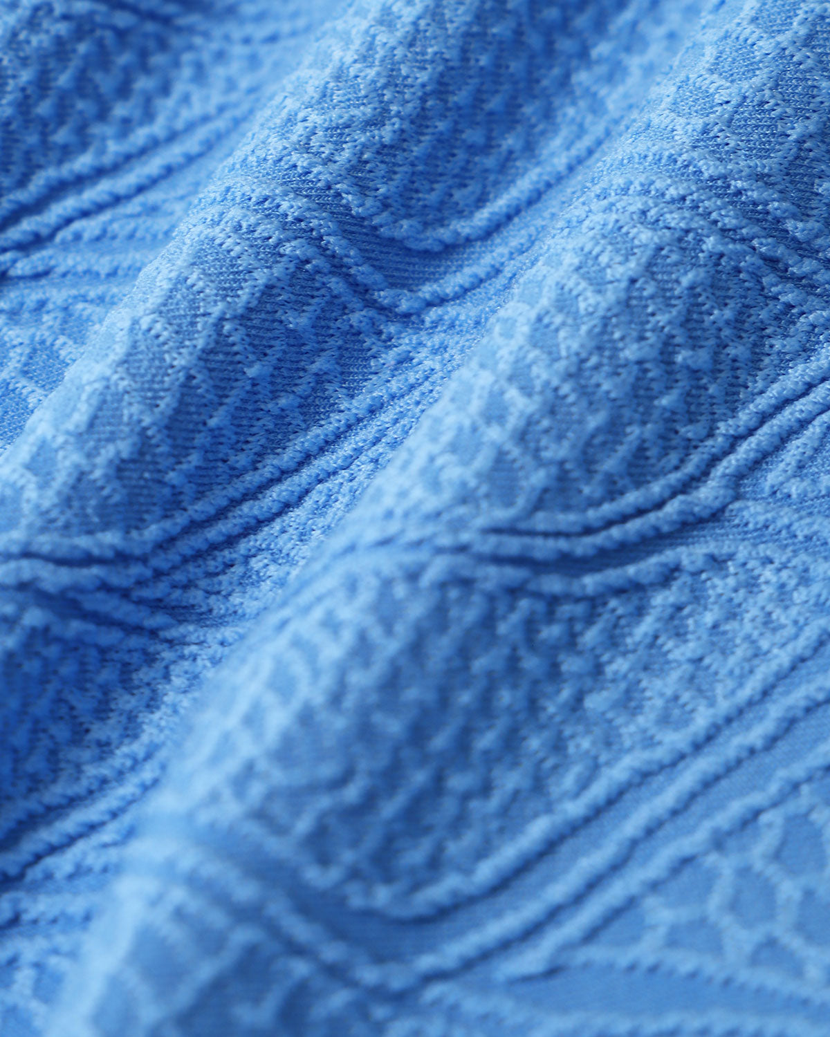 Blue Textured Bralette One-Piece Swimsuit