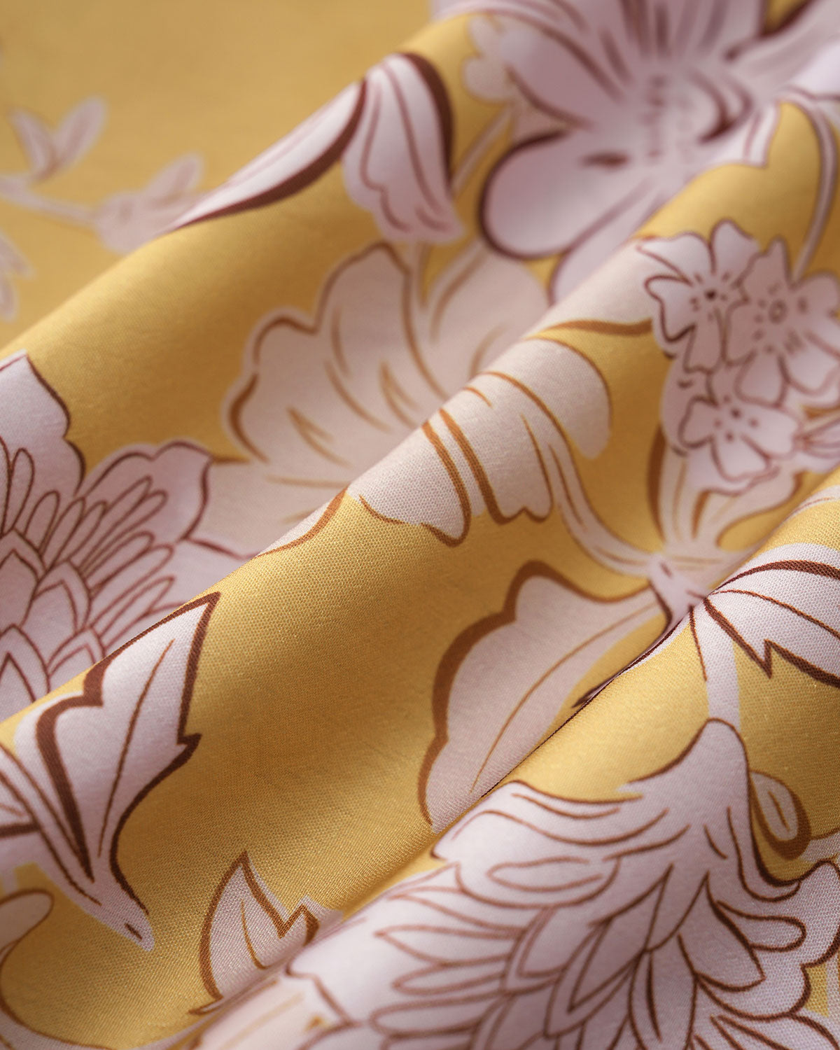 Yellow Floral Ruffle Bell Sleeve Shirt