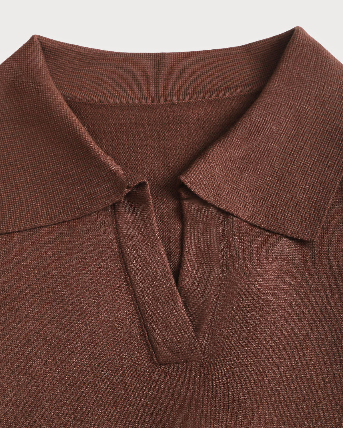 Brown Collared Knit Tee