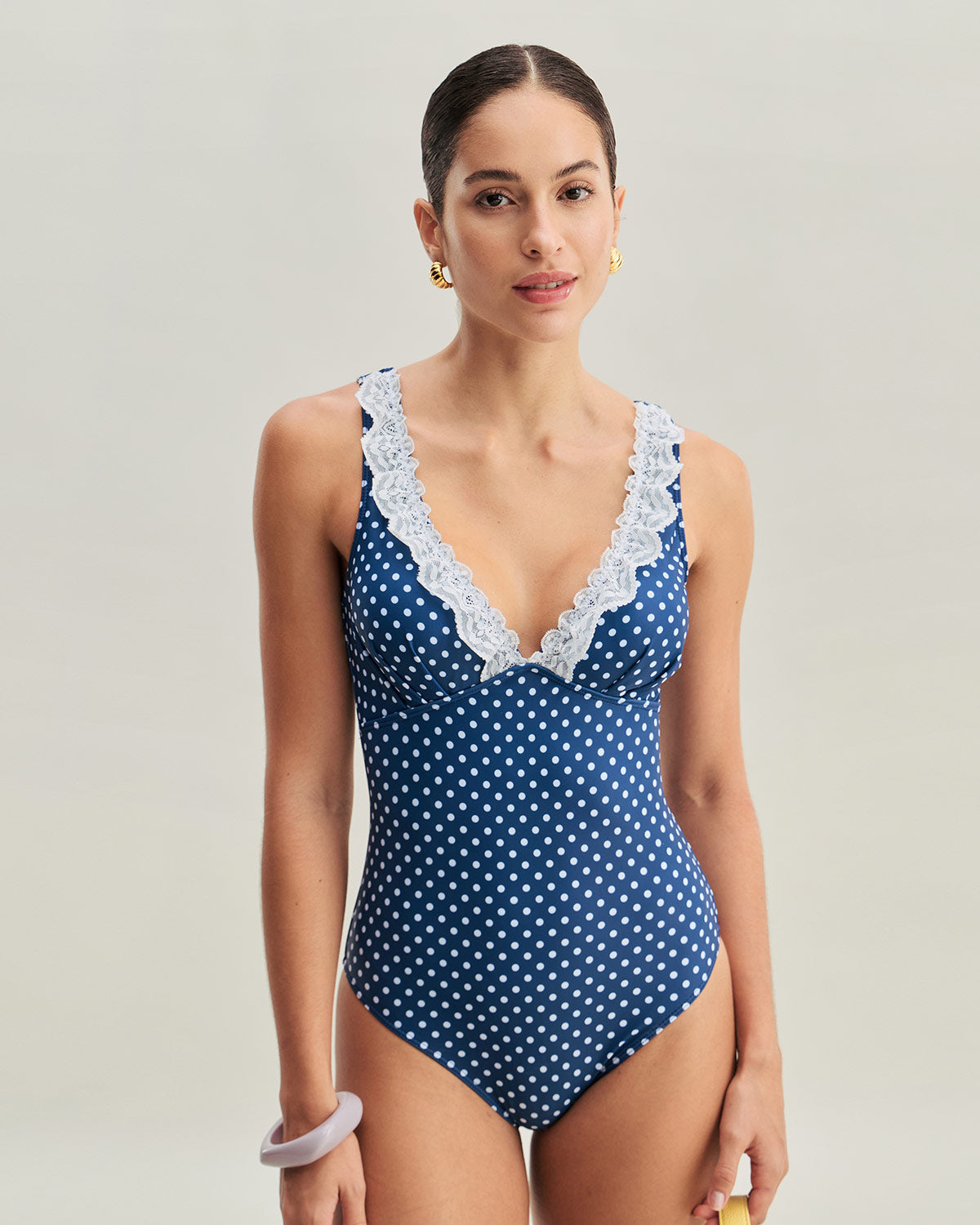 Blue Polka Dot One-Piece Swimsuit