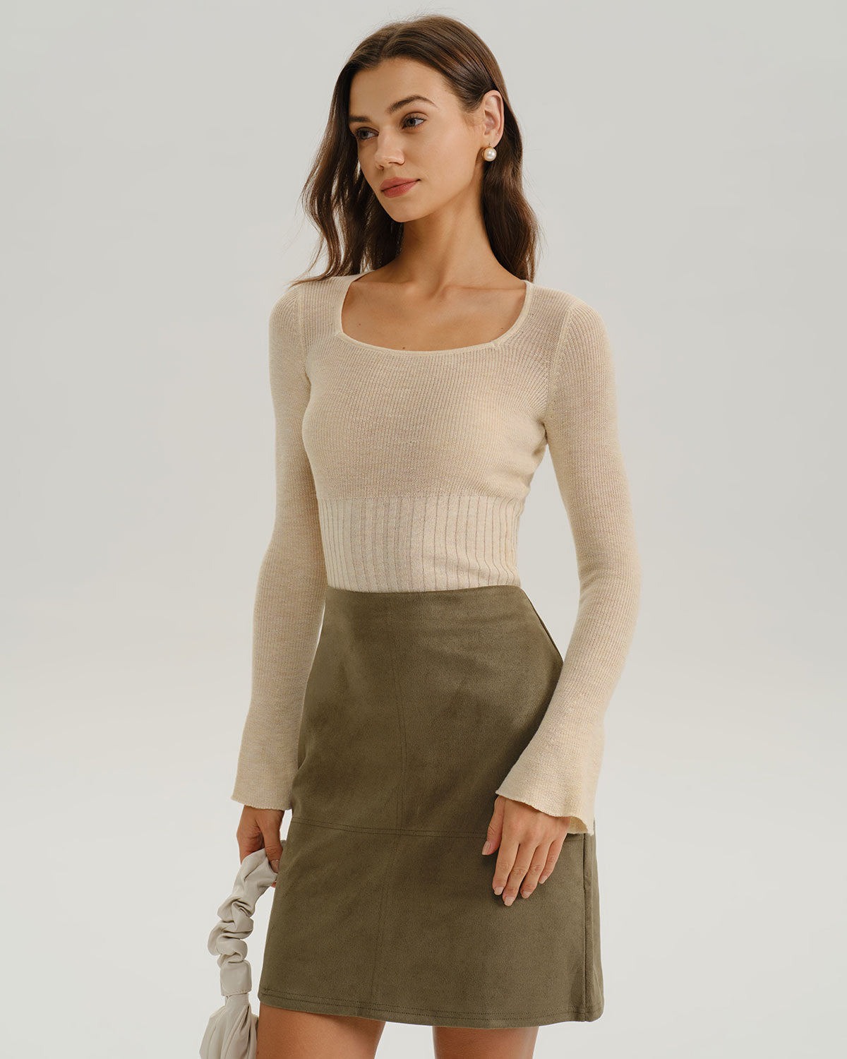 Apricot Bell Sleeve Knit Tee